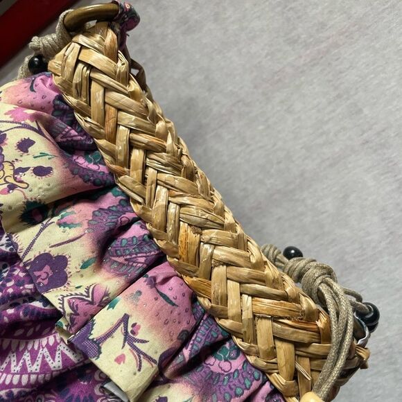 Sun n’ Sand Layered Ruffle Purple Floral & Paisley Mini Boho Crossbody Bag - Picture 11 of 16